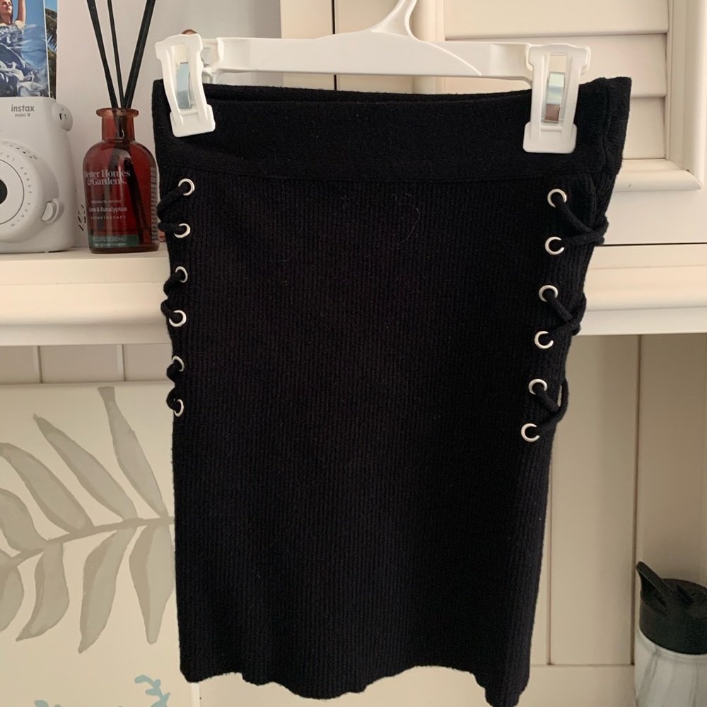 Black mini skirt